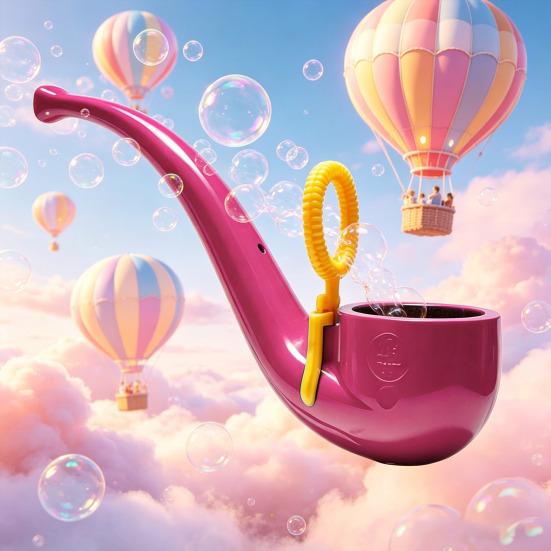 Soap Bubble Pipe 3D Printed Bubble Blower Wand Retro Style Bubble Maker for Kids & Adults Outdoor Backyard Play Fun