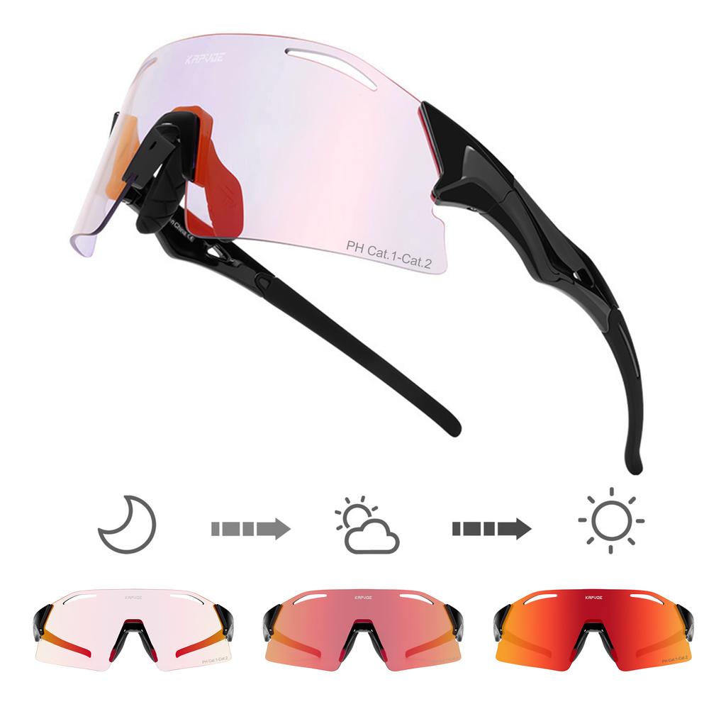 Kapvoe Fashion Sunglasses for Men Photochromic Cycling Glasses UV400 Eyewear Women Bike Driving Sports Marathon Triathlon