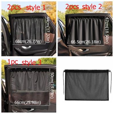 1/2Pcs With Suction Cup Car Curtain Sun Protection Heat Insulation Car Side Window Curtains Hanging Car Sunshade