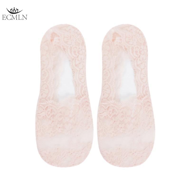 

Новые кружевные носки-лодочки для женщин на лето тонкие неглубокие силиконовые нескользящие не спадающие невидимые носки One Szie