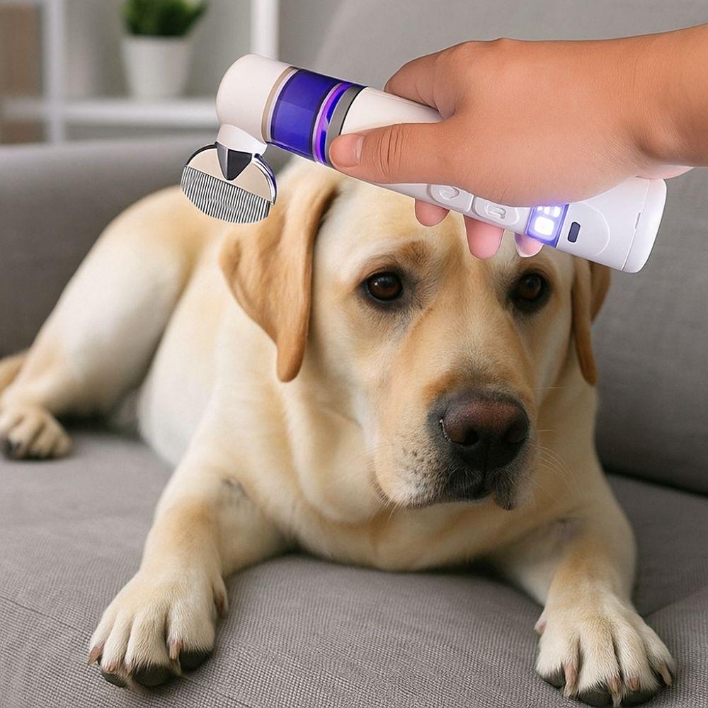 USB Rechargeable Dog Hair Clippers 2-In-1 Pet Grooming Clipper Electric Pet Lice Remover  Home Use