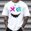 2024 Summer Men's New Fashion  Digital Printing Short-Sleeved T-Shirt Loose Casual Daily Personality Street Hip-Hop Tops