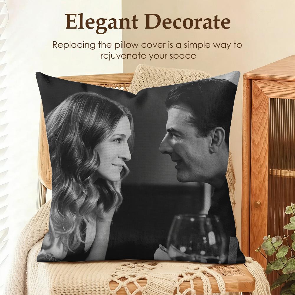 TV SSex and the City Cushion Cover Natural Linen Organic Fabric DoubleSided Printing Sofa Home Decor Gift Pillow Case