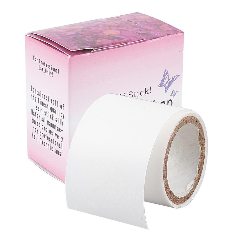 

1 рулон для ремонта ногтей, шелковая пленка из стекловолокна, самоклеящаяся сильная защита, усиленное наращивание, белая наклейка для сломанных маникюрных инструментов
