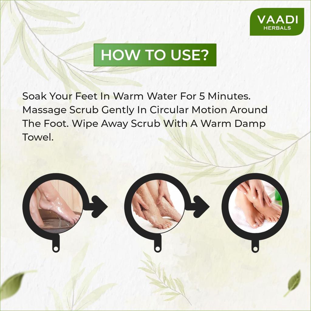 Vaadi Herbals Foot Scrub 110g Pack Of 1 – Exfoliating Walnut, Fenugreek & Lemongrass Oil for Soft Feet