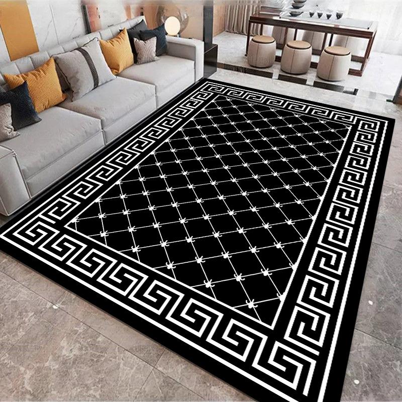 

Роскошный ковер для гостиной, декор комнаты в черно-белом стиле, большие ковры, противоскользящий коврик для входной двери, фланелевые ковры для гостиной 60x90cm door mat