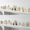LED Light Up Porcelain Village House White Tabletop Ornaments New House Figurines  Winter Decor