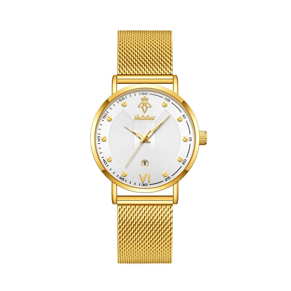Yalalusi Luxury Dw Watch Mesh Strap Women'S Watch Couple Watch Calendar Quartz Watch Light Luxury Waterproof Ladies Watch