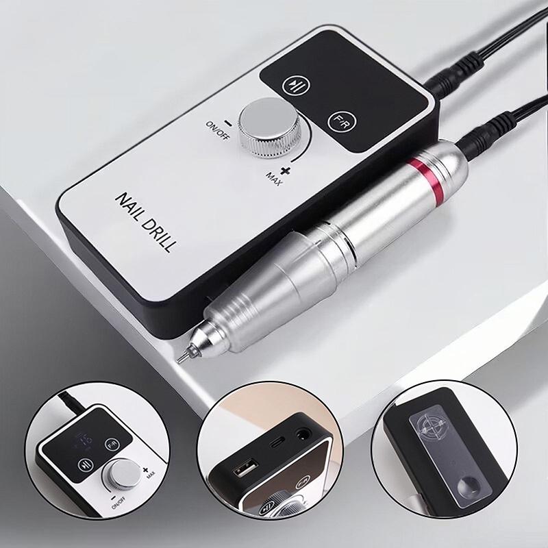 45000RPM Electric Nail Drill Machine With LCD Display Rechargeable Nail File Nails Accessories Gel Nail Polish Sander Low Noise