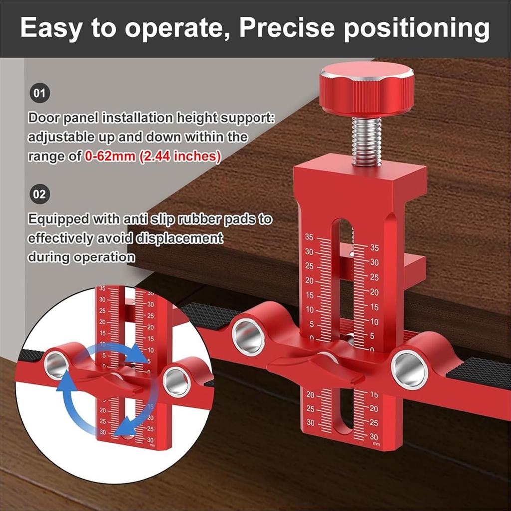 2-in-1 Cabinet Door Mounting Jig, Adjustable Height Cabinet Door Installation Positioner, for Home Installing