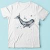 T-shirt Été Nouveau Baleine Aquarelle Drôle Hommes Manches Courtes Blanc Casual T-shirt Unisexe T-shirts Hip Hop Harajuku