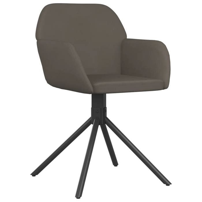 VidaXL 2x Chaises Pivotantes de Salle à Manger Fauteuils à Dîner Chaises de Cuisine Chaises de Repas Hauteur Réglable Gris 344741
