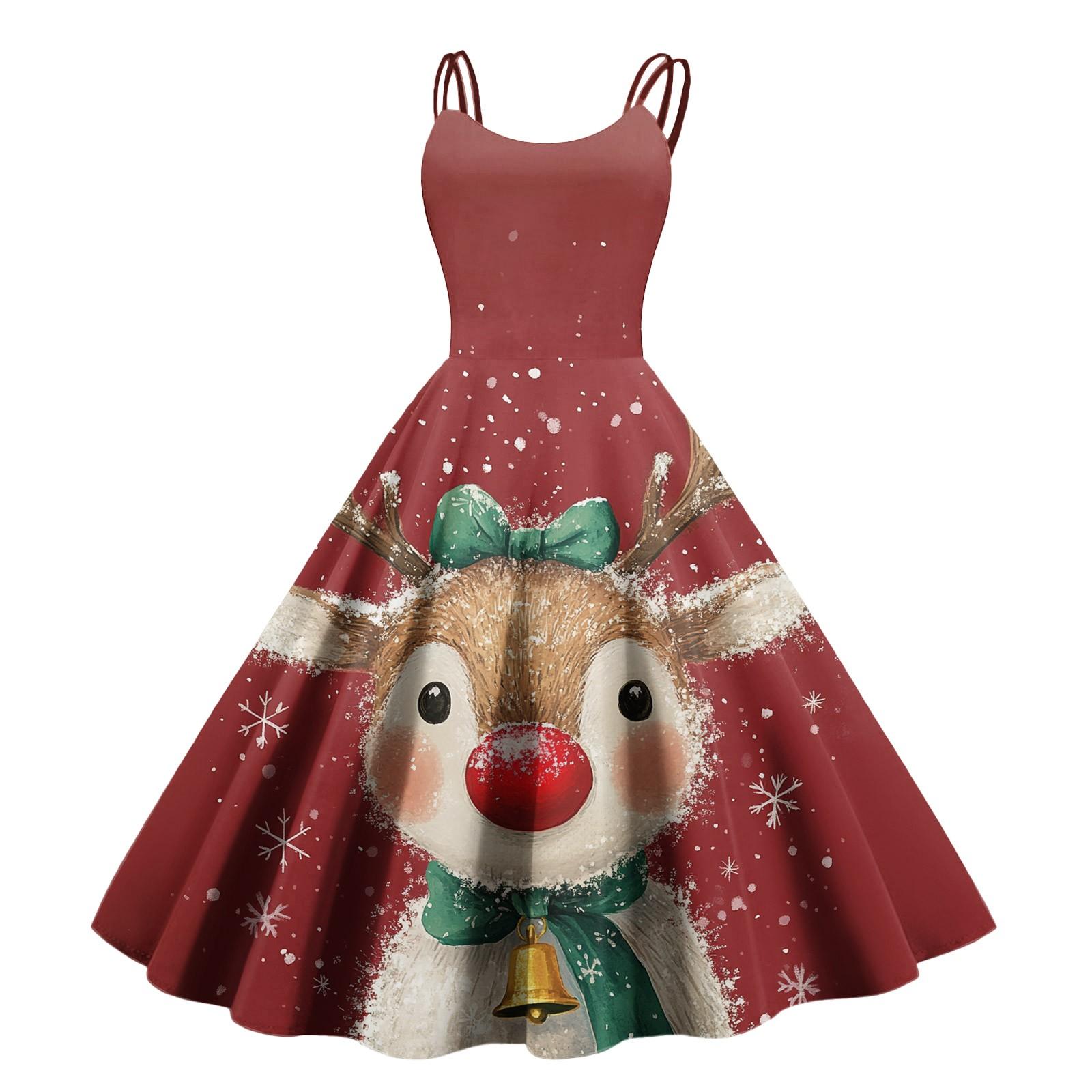 

Женское модное сексуальное коктейльное платье без бретелек с рождественским принтом в стиле панк, винтажное платье. S белый