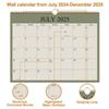 Calendar 2025,  Color Calendar 12 Months, Double Coil Spiral Binding Monthly Planning Calendar