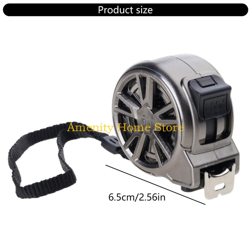 F26C 5m Tape Measure Stainless Hollow Measuring Tape with Double Lock and Clip Metric Ruler Rustproof for Construction