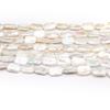 1 Snoer, Witte Natuurlijke Zoetwaterparels, Handgemaakte Rechthoekige Parelkralen voor Sieraden Maken DIY Kettingen, Armbanden Knutselen, Lengte 36cm)