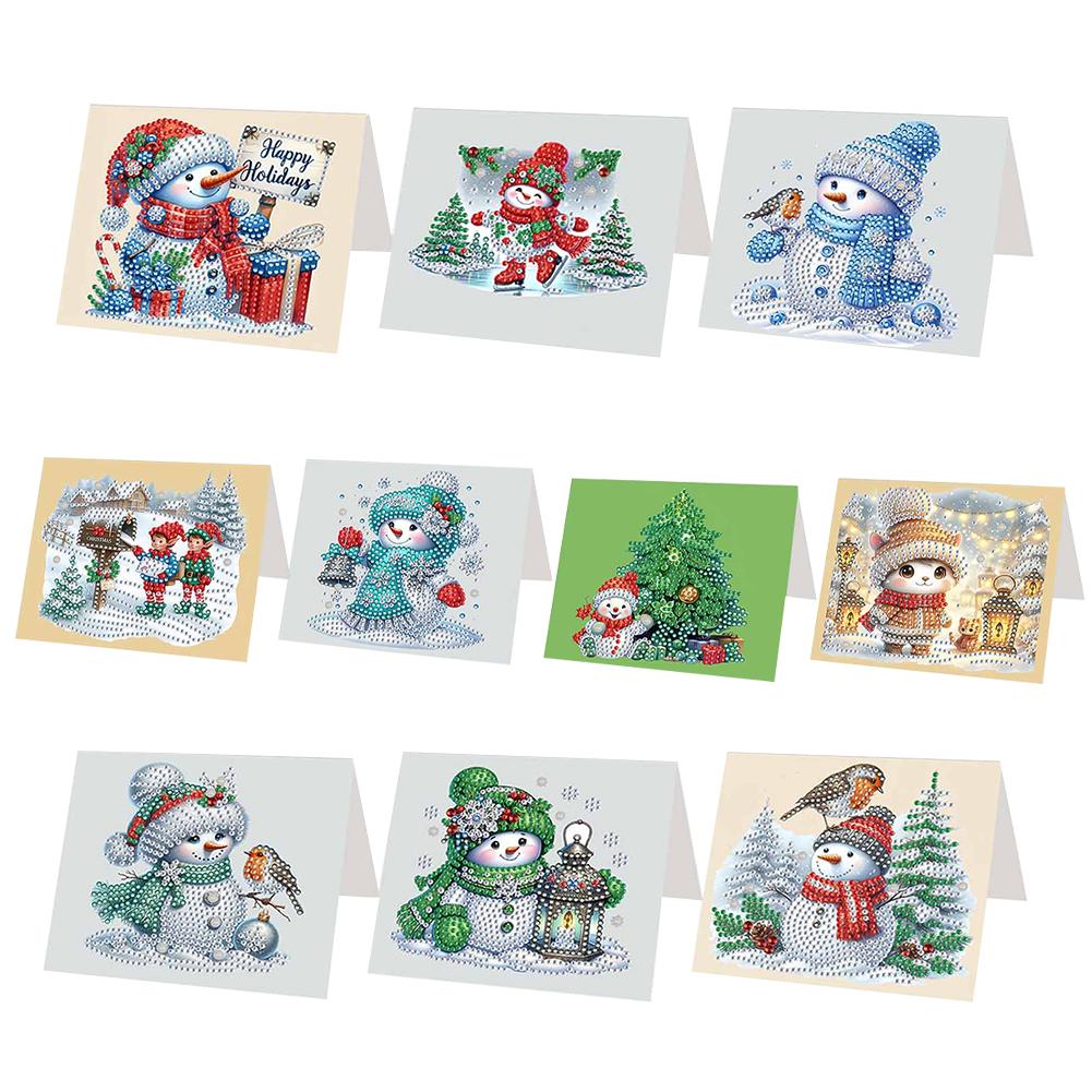 6/10/12 PCS DIY Diamond Painting Greeting Card Set Xmas Pattern Diamond Art Greeting Cards Thank You Cards and Holiday Blessings
