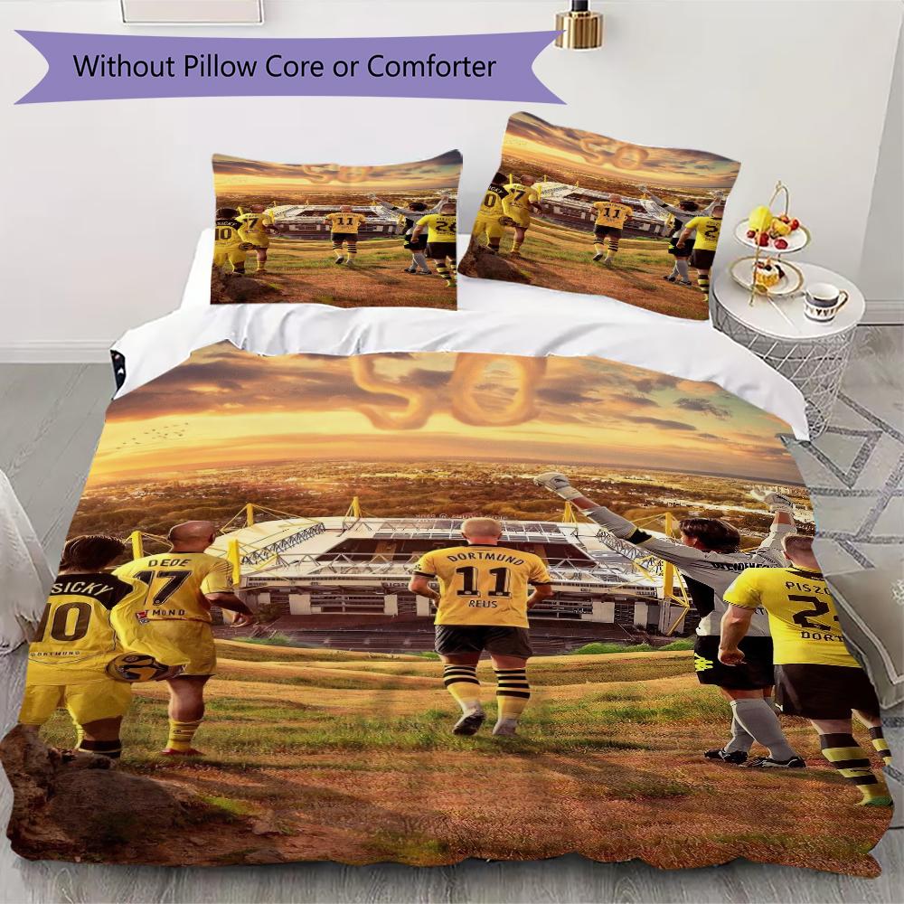 

Dortmund Pattern Bedding uilt Set uilt Cover Pillowcase Home Decoration Birthday Gift (1 * duvet cover + 2 * pillowcase without core)27 135x200cm