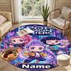 Custom Name Personalized Kpop Demon Hunter Print Round Rug, Versatile Home Decor Carpet, for Playroom, Apartment, Balcony, Entryway, Hallway Gift
