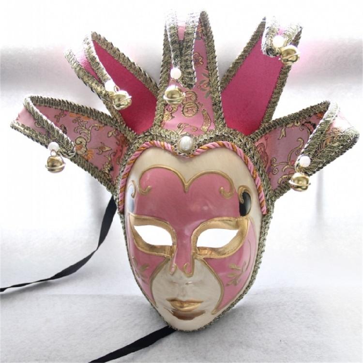 Masquerade Mask With Bells Vintage Jolly Jester Mask Comedy Mask Masquerade Decoration Mask for Men Women Halloween