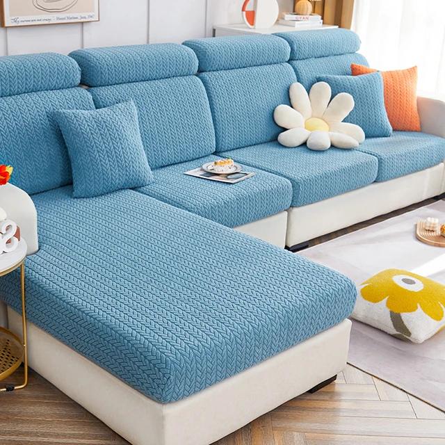New Jacquard Sofa Cushion Cover Elastic Sofa L-shape Corner Sofa Couch Cover Luxury Thick Furniture Protector Living Room Pets pillowcase 45x45CM 2090₽