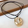 Brushed water drop love pendant, pull-out necklace, simple and high-end sweater chain, niche cold wind necklace jewelry