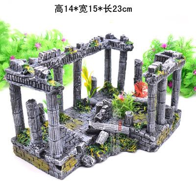 European Luxury Resin Roman Column Ornaments Aquatic Handicraft for Garden Landscaping Fish Tank Aquatic Box Accessories Bag