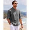 Men's Long Sleeved Stand Up Collar Plaid Casual Shirt