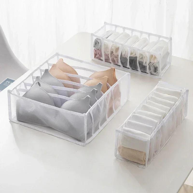 1/3pcs Wardrobe Clothes Organizer Foldable Mesh Organiser Socks Underwear Organiser Portable Drawer Divider Organiser NEW