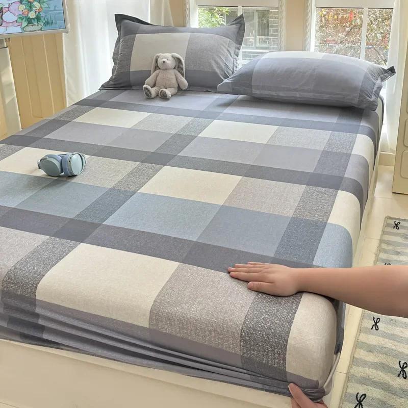 

Pure cotton mattress single piece 100% cotton mattress protective cover non-slip and dust mattress protective cover cotton 0.9x2.0m 1pcs