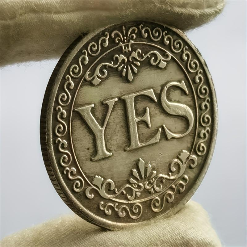 

“Yes/No” Floral Letter Charms, Silver-Gray Copper Commemorative Coin Series, Collector s Challenge Coins, and Souvenirs