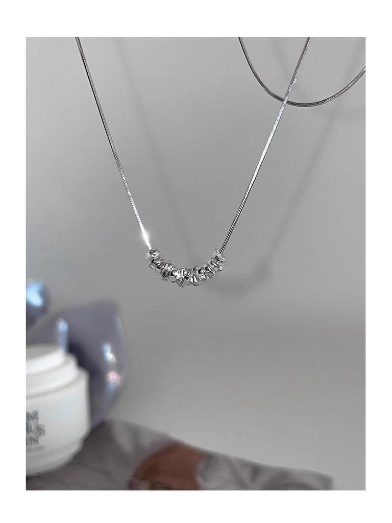 S925 Sterling Silver Irregular Snake Bone Necklace – Minimalist, Modern, and Chic for Women