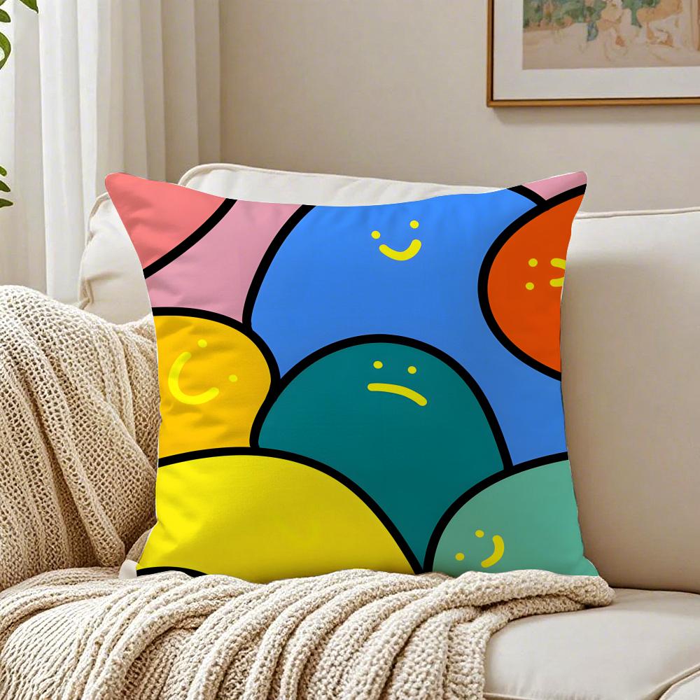 Fun Childlike Colorful Cushion Cover Pillowcase Antidustmite living Room Sofa Decor Cushion Room