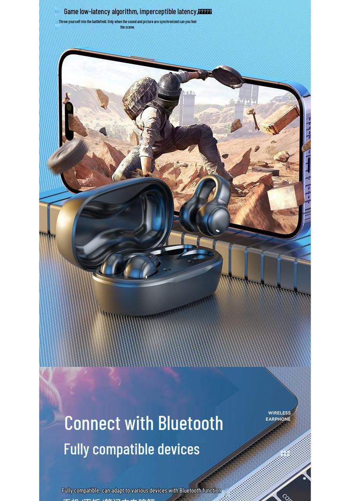 Bone Conduction Wireless Bluetooth Earbuds - 2026 Model, Ear Clip/Hooks for Men & Women Sports