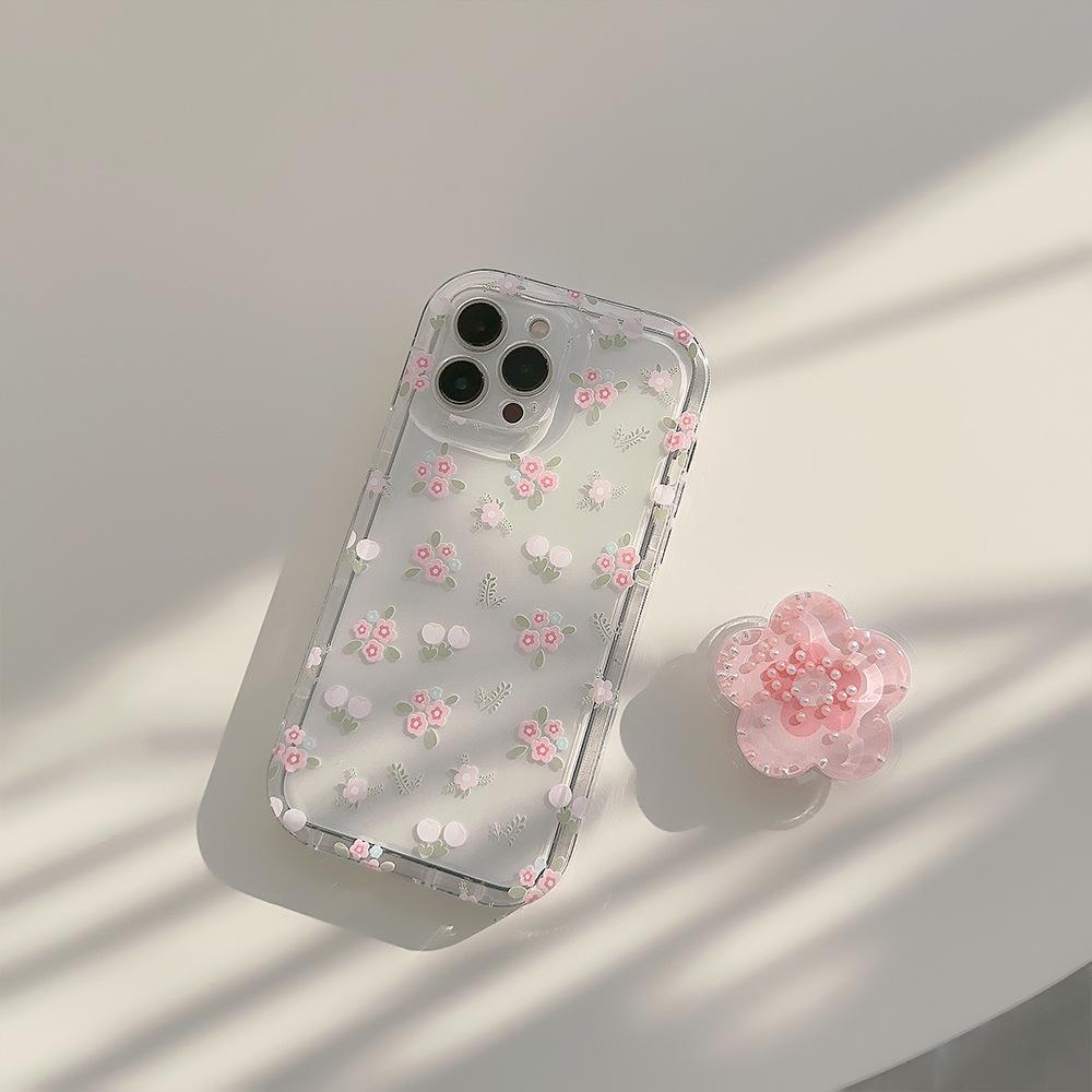 Crushing Flowers Quicksand Stand 14promax IPhone Case 13 Transparent Iphone15 Suitable for 11 Dopamine 16