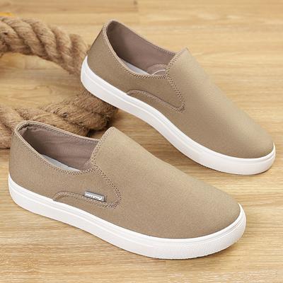 Komfortable Herre Vulkaniserte Sko Ny Mote Herre Loafers Pustende Gå Canvas Sko Ungdoms Tenårings Sneakers Slip on Båtsko