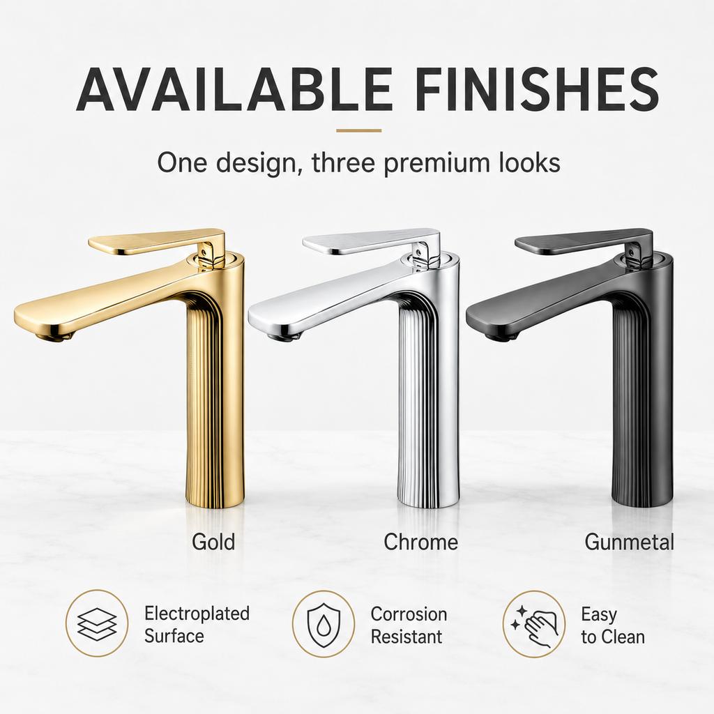 Modern Zinc Alloy Basin Faucet Hot Cold Single Handle Bathroom Sink Mixer Tap Chrome Gold Gunmetal Factory ODM