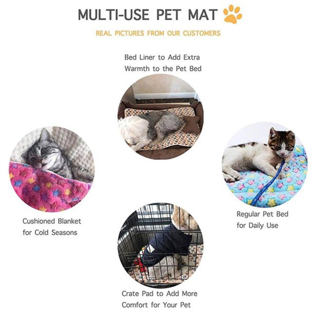 Large Dog Pet Sleep Mat Soft Warm Reversible Fleece Crate Bed Mat Kennel Pad Cage Cushion For Large Small Medium Dog