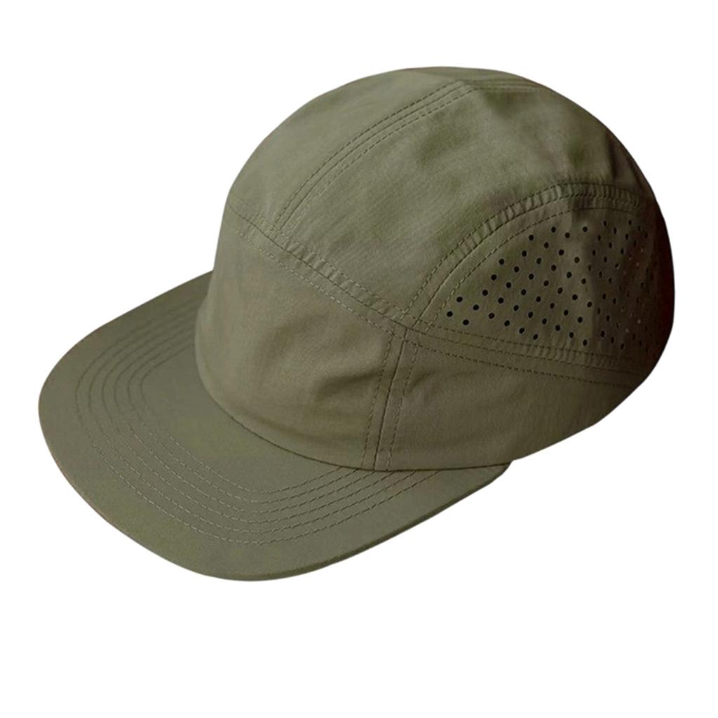 Lightweight Nylon 5 Panel Cap with Ventilation Holes and Curved Brim for Outdoor Sports and Everyday Wear