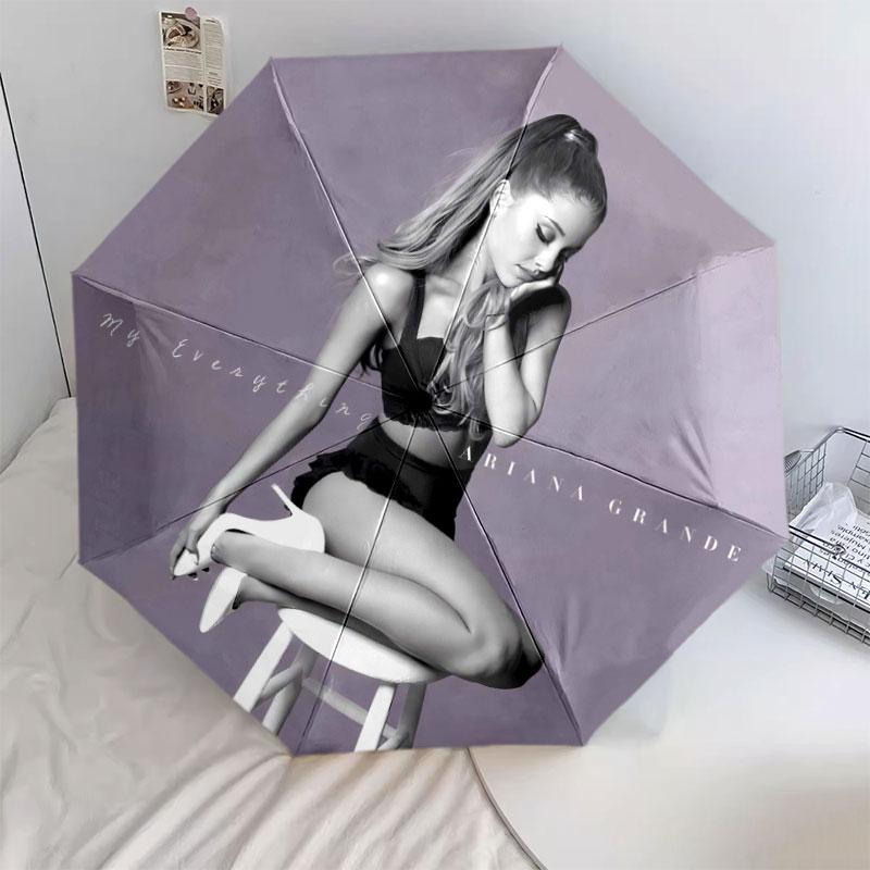 Ariana Grande Pattern Pattern New Style Umbrella, 1 Piece Automatic Folding Umbrella, Portable Design Travel Umbrella, Outdoor Umbrella