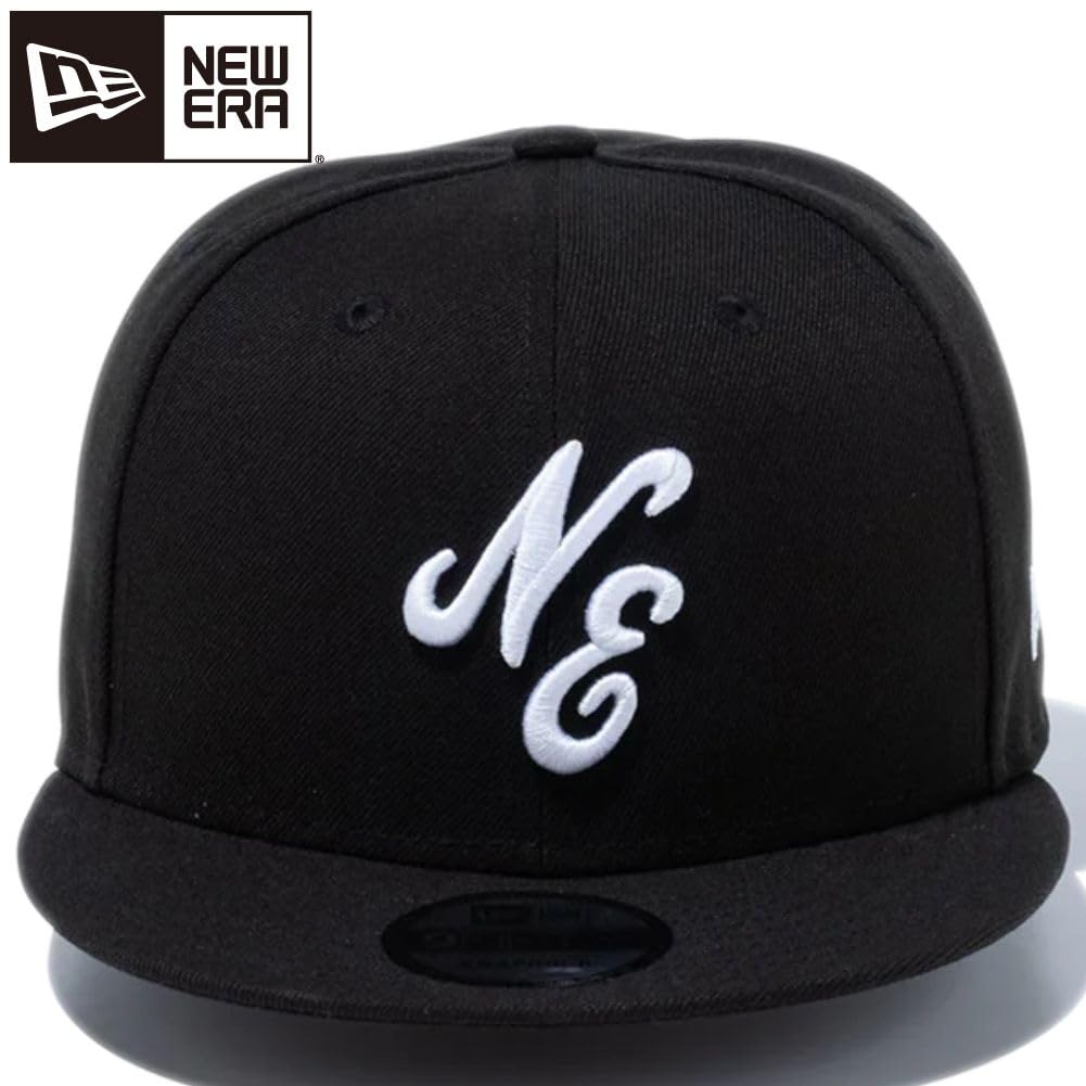 New Era 9FIFTY Cap with NE Size 950 NELOGO BLK 25J Logo, Black, L/XL, WHI,
