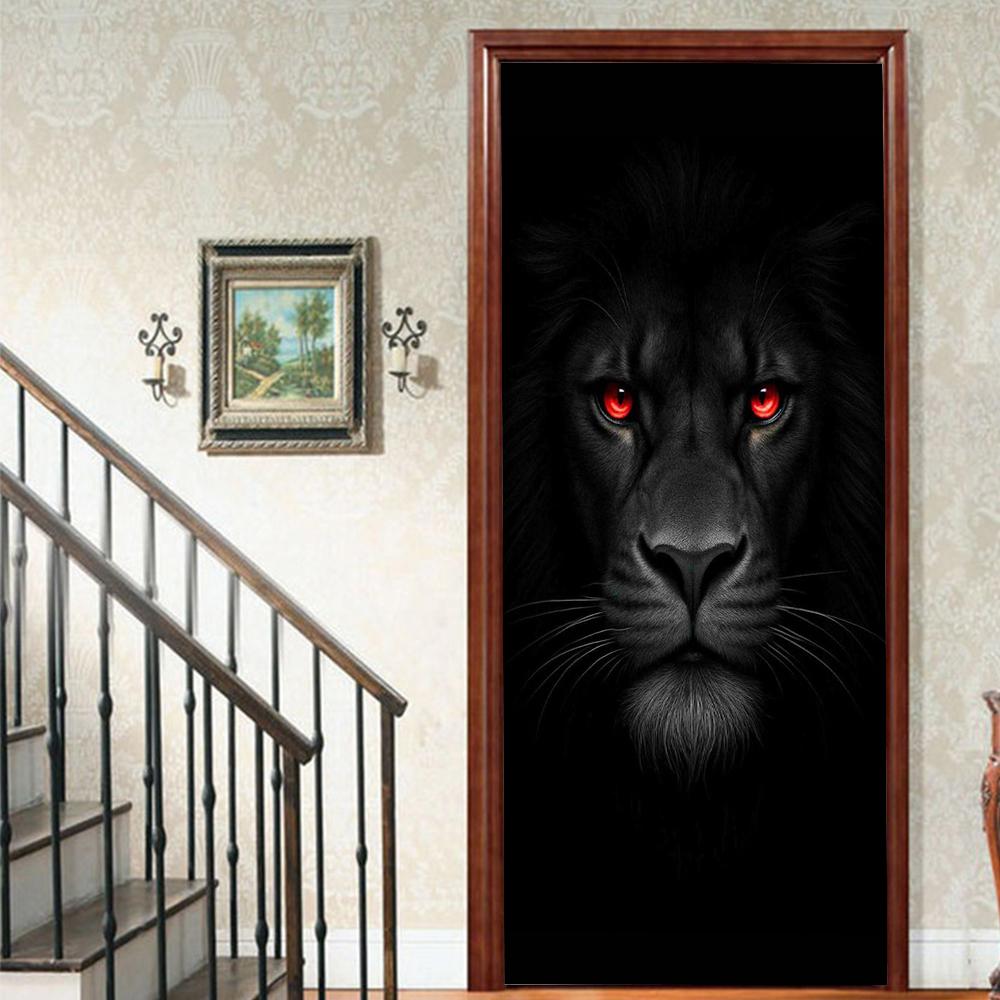 

Наклейка на дверь Животные Львы Реалистичная Самоклеящаяся Наклейка Постер Обои для Детей, Эстетика Декора Гостиной 77x200cm