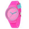Orologio da polso da donna casual, colore caramella, cinturino in silicone, senza numeri, quadrante rotondo, movimento al quarzo