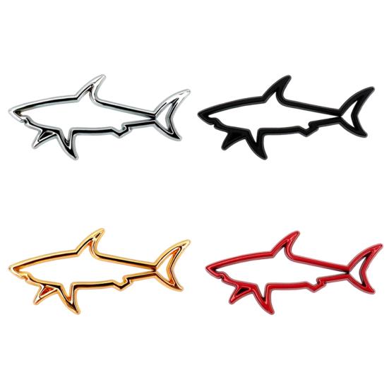 Zinc Alloy Shark Car Sticker 3D Hollow Out Animal Decal for Vehicle Side Creative Badge for Motorcycle Electric Vehicles