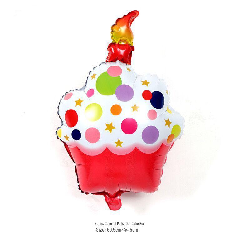 Colorful Large Birthday Cake Foil Balloon for Kids' Party Decoration and Photo Props