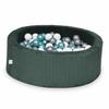 Dry Pool 90x30 Corduroy Green 200 Balls: White, Silver, Metallic Turquoise
