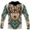 Podzim a zima Unisex Cool Wolf 3D tisk Boho Neformální Sportovní Mikiny Pulovr Street Fashion Oblečení