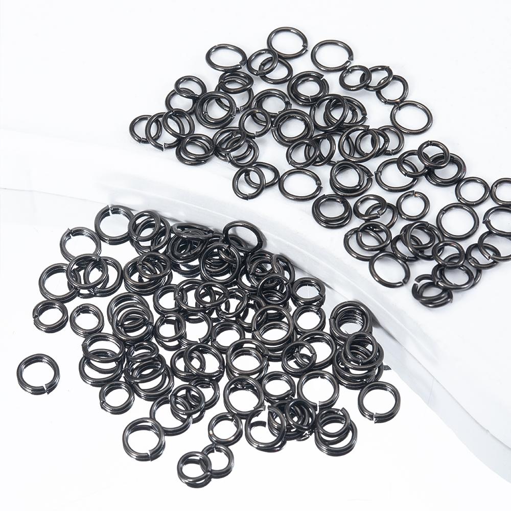 100-200pcs Black Stainless Steel Split Rings Open Jump Rings Connector DIY Necklace Bracelet Making Jewelry Findings Wholesale