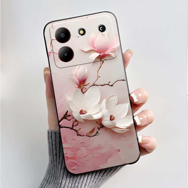 For ZTE Blade A54 Case Protective Soft Silicone Flower TPU Covers for ZTE BladeA54 4G Bumper For Blade A34 A 54 Phone Cases Bag