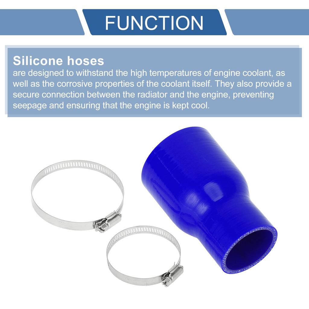 X AUTOHAUX Inner Diameter 70-51mm/2.75"-2.00" Length 127mm/5" 0 Degree Blue Silicone Hose, Silicone Hose,